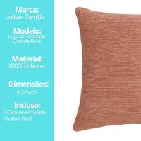 Capa De Almofada Tecido Rosê Charlote Premium 42x42cm - Jolitex - 6