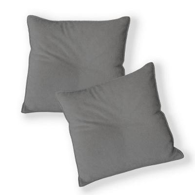 Kit 2 Capas Para Almofada Quadrada Veludo 50x50cm - 7 Decor Cinza Escuro