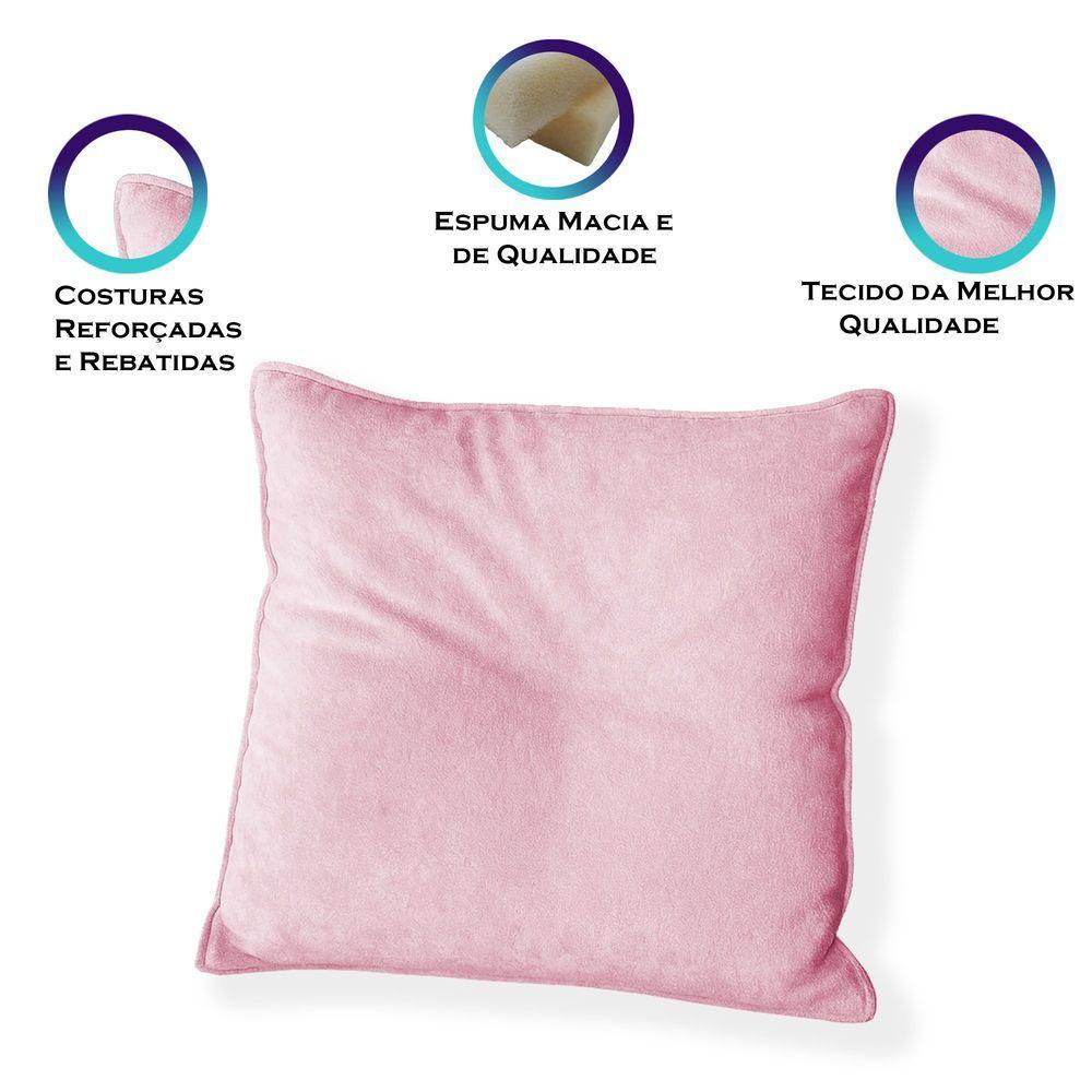 Capa Para Almofada Quadrada Veludo 40x40cm - 7 Decor Rosa - 3