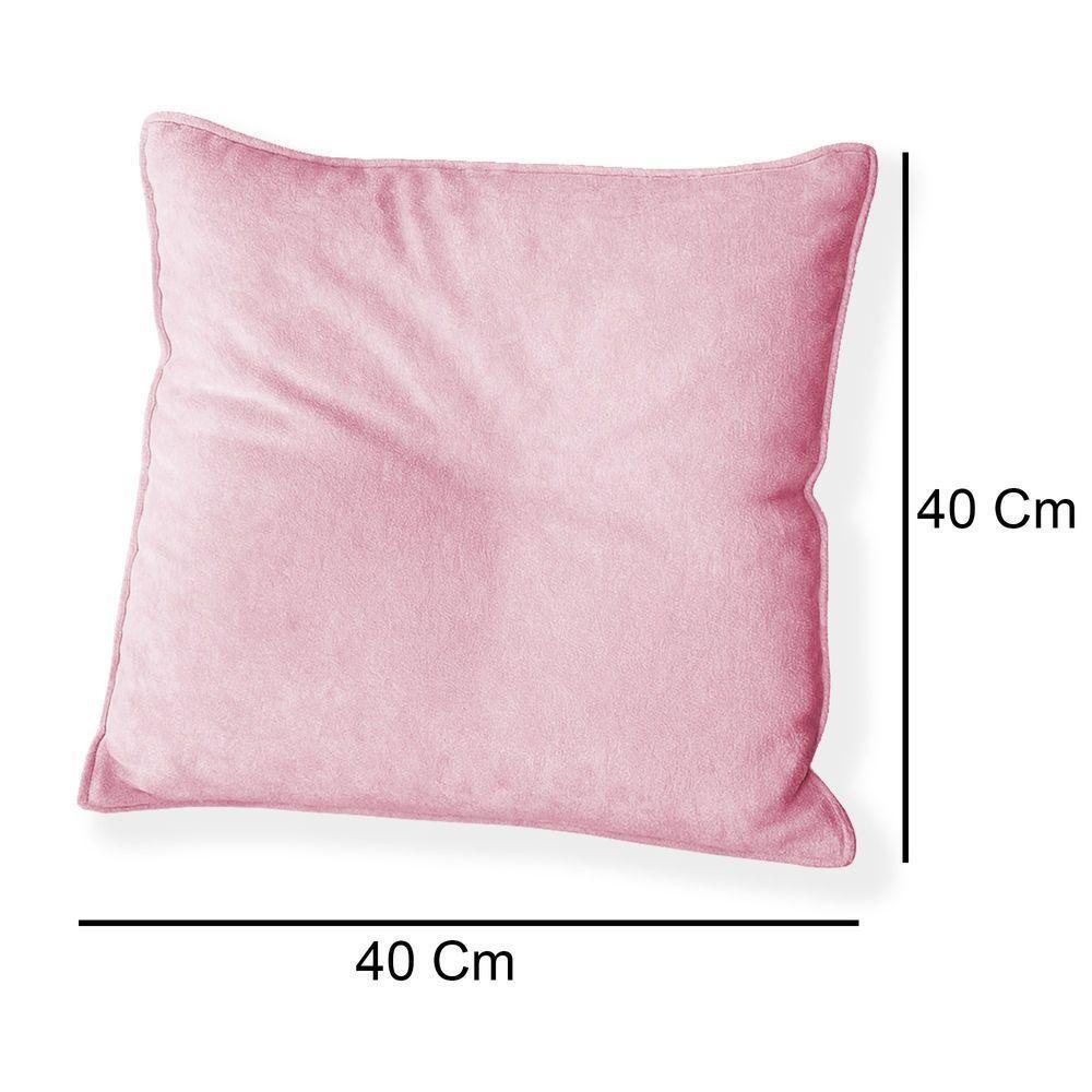 Capa Para Almofada Quadrada Veludo 40x40cm - 7 Decor Rosa - 4