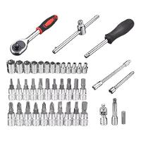 Kit De Ferramentas 46 Peças Soquetes De Aço Chaves Catraca Reversível Multiuso Maleta Resistente - 3