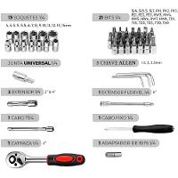 Kit Profissional De Ferramentas 46 Peças Jogo De Soquete Sextavado Aço Chave Catraca Maleta - 3