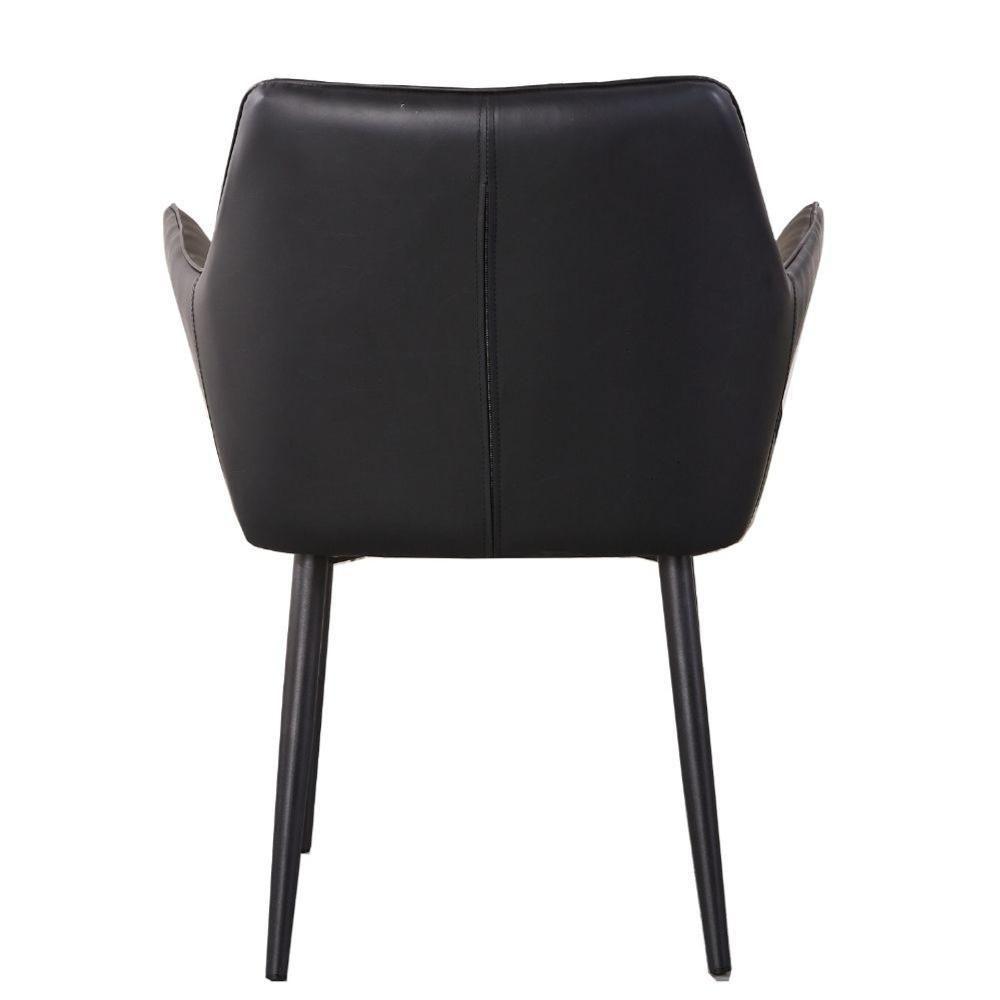 Kit 4 Cadeiras Com Braços Marrakesh Fratini Estofado Matelassê Preto Base Aço Carbono Preto - 3