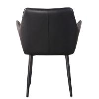 Kit 4 Cadeiras Com Braços Marrakesh Fratini Estofado Matelassê Preto Base Aço Carbono Preto - 3