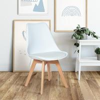 Conjunto 12 Cadeiras De Jantar Eames Wood Leda Design Estofada - Branco - 2