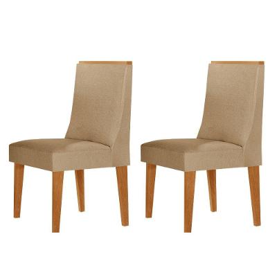 Conjunto Com 2 Cadeiras Para Sala De Jantar Moderna Mobília Turim 07 Naturale