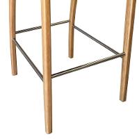 Kit 2 Banqueta Aura Alta Madeira Maciça E Courino Branco Design Moderno Conforto Com Apoio Para Pés Mobília Decor - 7