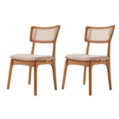 Conjunto 2 Cadeiras De Madeira Viena Brisa/cinamomo Imbuia