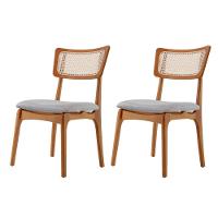 Conjunto 2 Cadeiras De Madeira Viena Luna/cinamomo Imbuia - 1