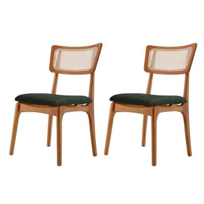 Conjunto 2 Cadeiras De Madeira Viena Jade/cinamomo Imbuia
