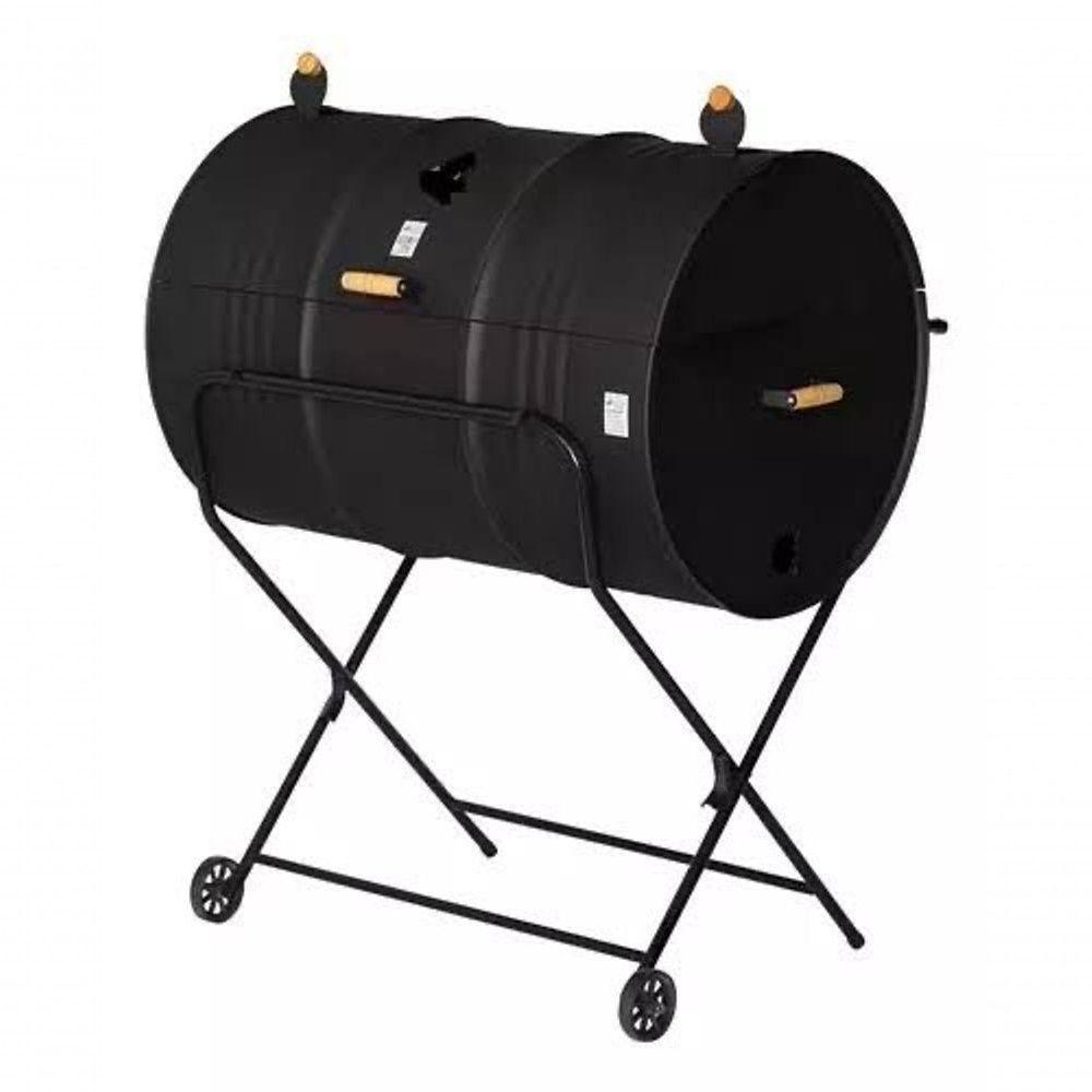 Churrasqueira Bafo Tambor C/ Grelha + Suporte 200lt 200l Preto - 4