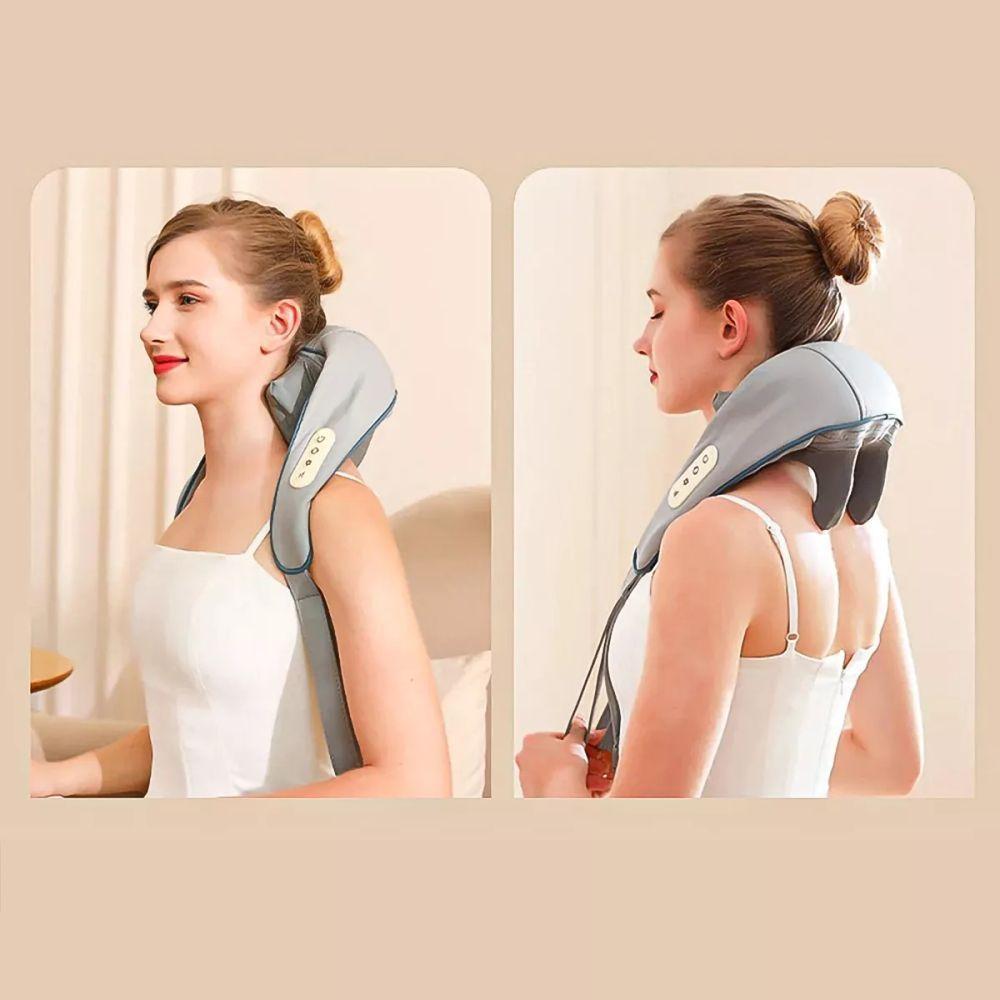 Aparelho Massagem Pescoço Ombros Terapêutica Portátil Recar - 4