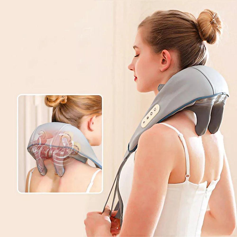 Aparelho Massagem Pescoço Ombros Terapêutica Portátil Recar - 5