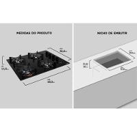 Cooktop Atlas U.top 4 Bocas Acendimento Automático Preto Bvolt - 2