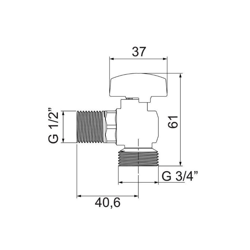 Registro De Esfera Para Máquina De Lavar Lorenzetti 1120 C12 - 2