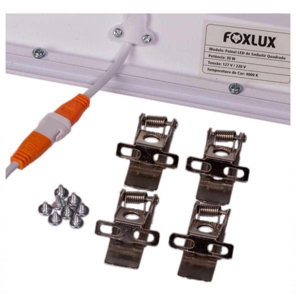 Painel Led 40x40 Quadrado Branco Embutir 30w 4000k Foxlux - 4