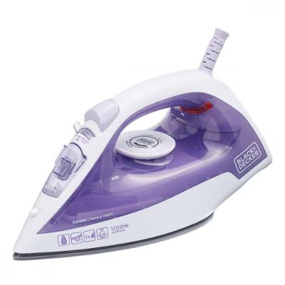 Ferro a Seco e a Vapor Black + Decker FX1050 1200W Antiaderente Roxo e Branco 220V