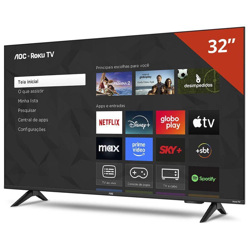 Smart TV AOC LED 32 DLED Wi-Fi Roku TV Quad Core 32S5155/78G - 5