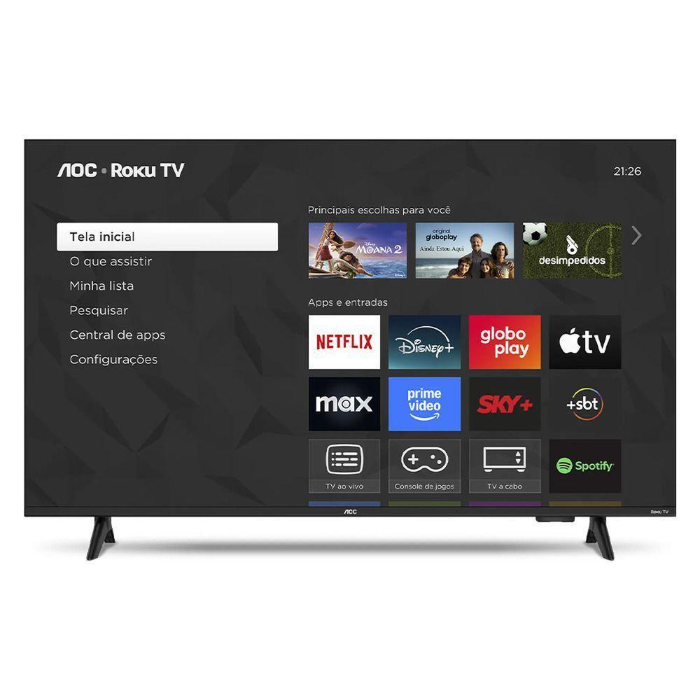 Smart TV AOC LED 32 DLED Wi-Fi Roku TV Quad Core 32S5155/78G - 6