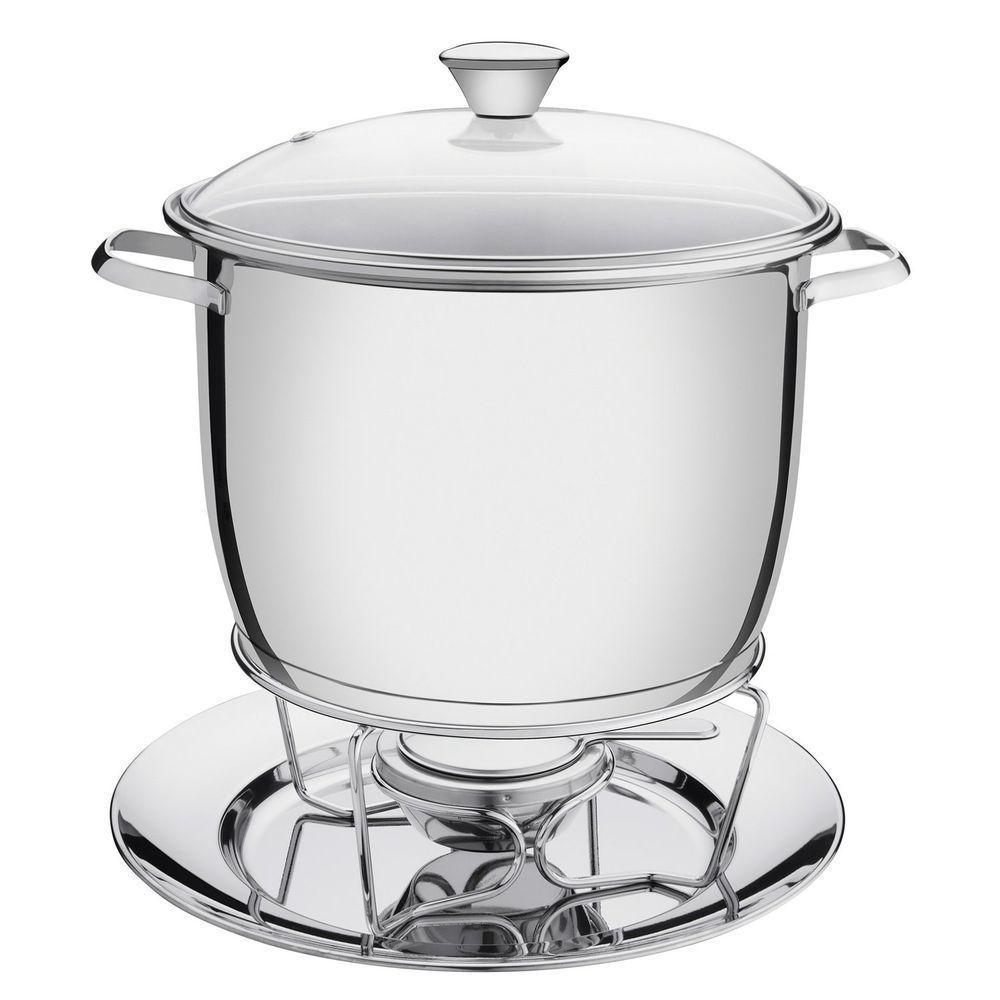 Rechaud Tramontina Allegra Em Aço Inox Fundo Triplo Com Fogareiro E Tampa De Vidro 7,8 L Tramontina - 3