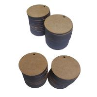 50 Bolacha 5cm Mdf Cru Aplique-base-pintura-chaveiro C-furo Redondo-circular - 7