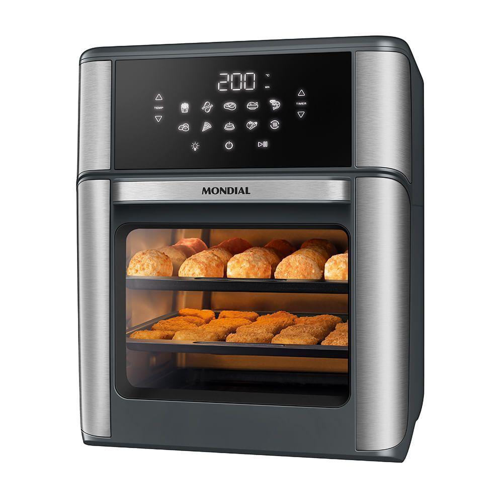 Fritadeira Air Fryer Forno Oven 12L Mondial Cinza/inox 2000W AFON-12L-GI 220V - 1