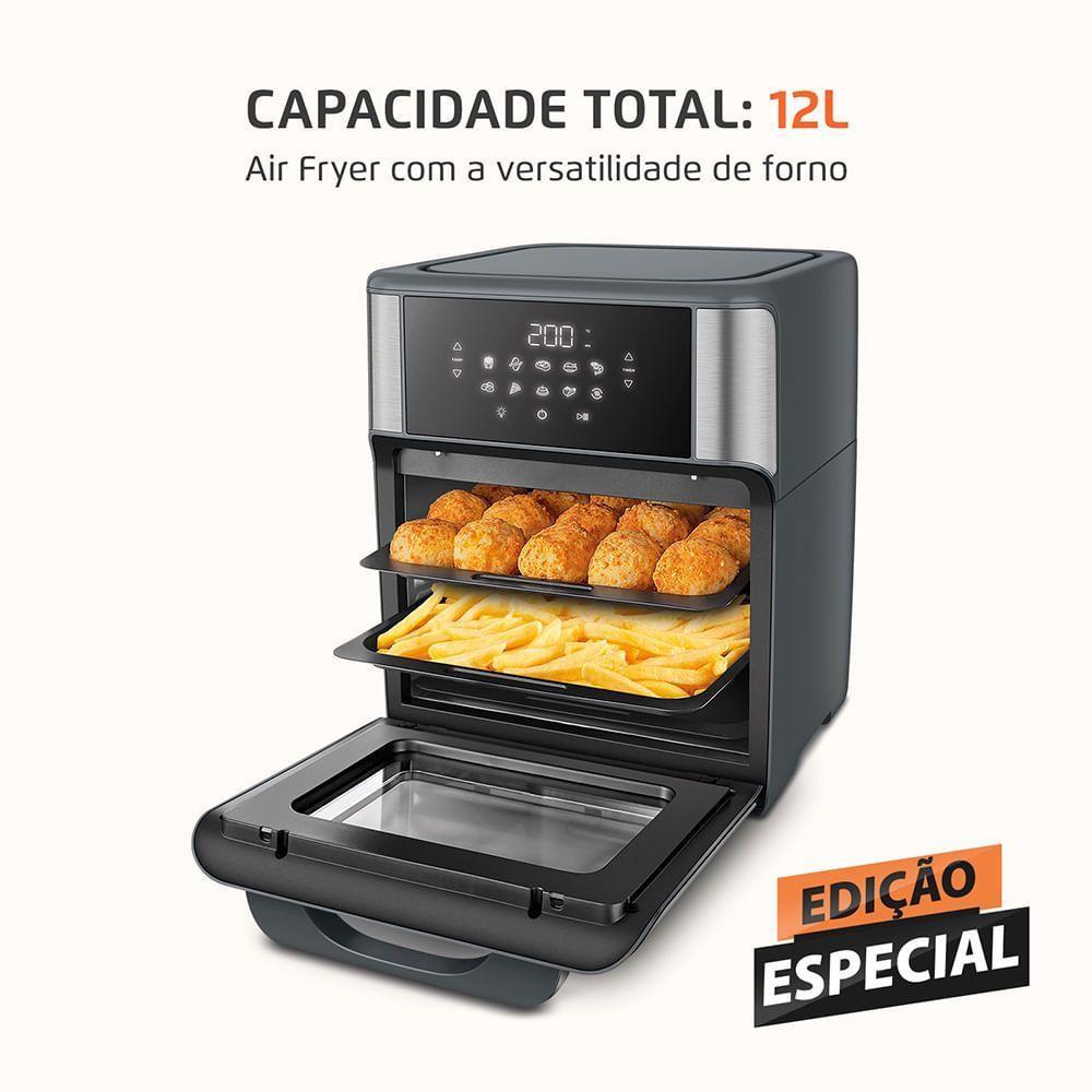 Fritadeira Air Fryer Forno Oven 12L Mondial Cinza/inox 2000W AFON-12L-GI 220V - 3