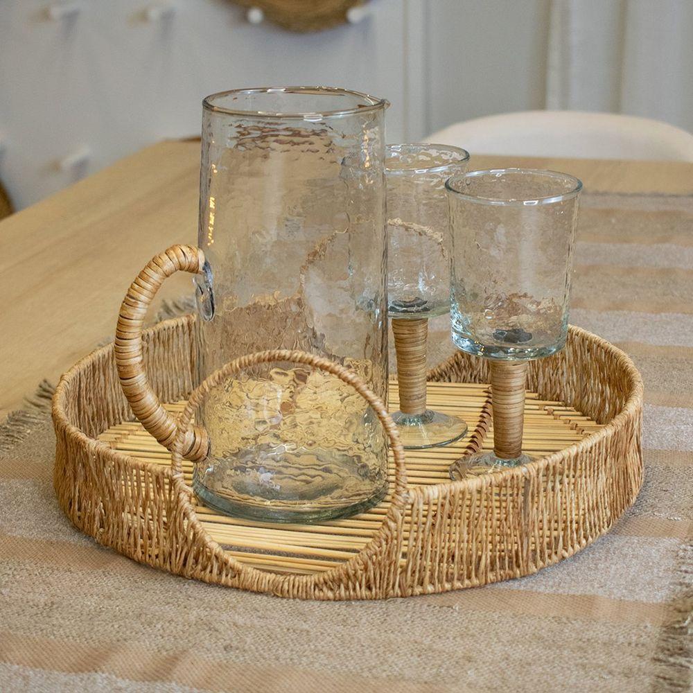 Bandeja Copa E Cia Bamboo E Juta Circular Com Alça Média - 2