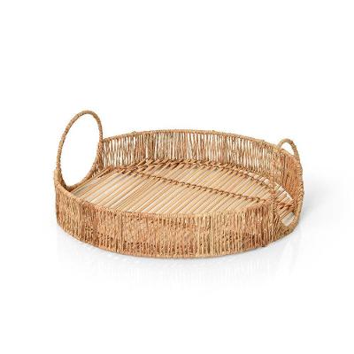 Bandeja Copa E Cia Bamboo E Juta Circular Com Alça Média