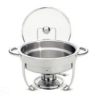 Rechaud Tramontina Redondo Em Aço Inox Banho Maria Com Suporte Para Tampa E Fogareiro 4,3 L Tramontina