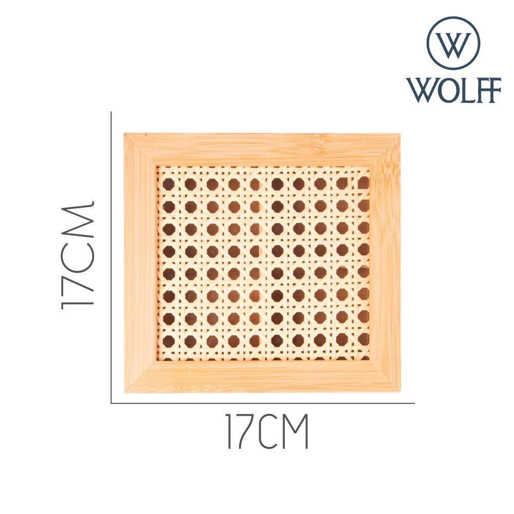 Caixa Organizadora Bambu Divisórias E Tampa Em Treliça 17x17x7,5cm Wolff - 4