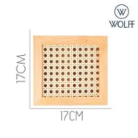 Caixa Organizadora Bambu Divisórias E Tampa Em Treliça 17x17x7,5cm Wolff