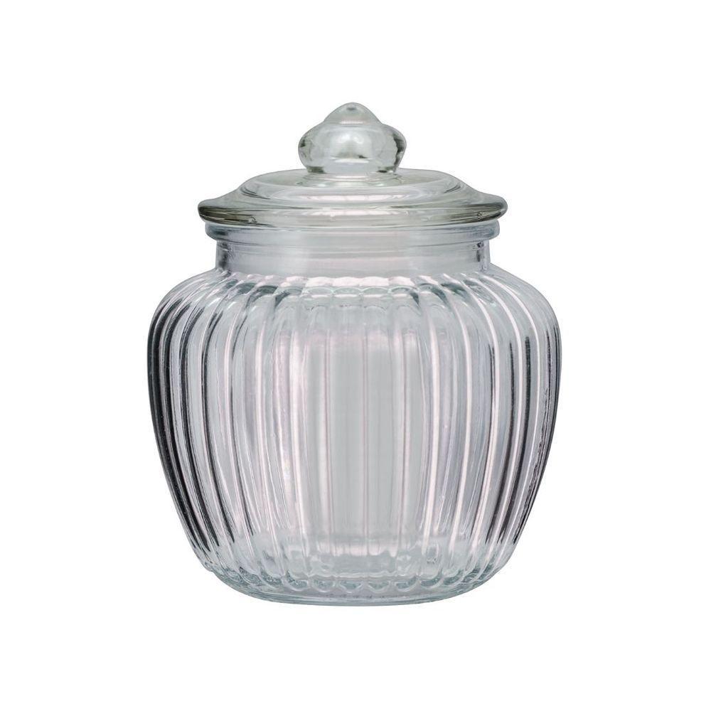 Baleiro Vidro Transparente Design Canelado Tampa Hermética 1400ml - Tuut - 3