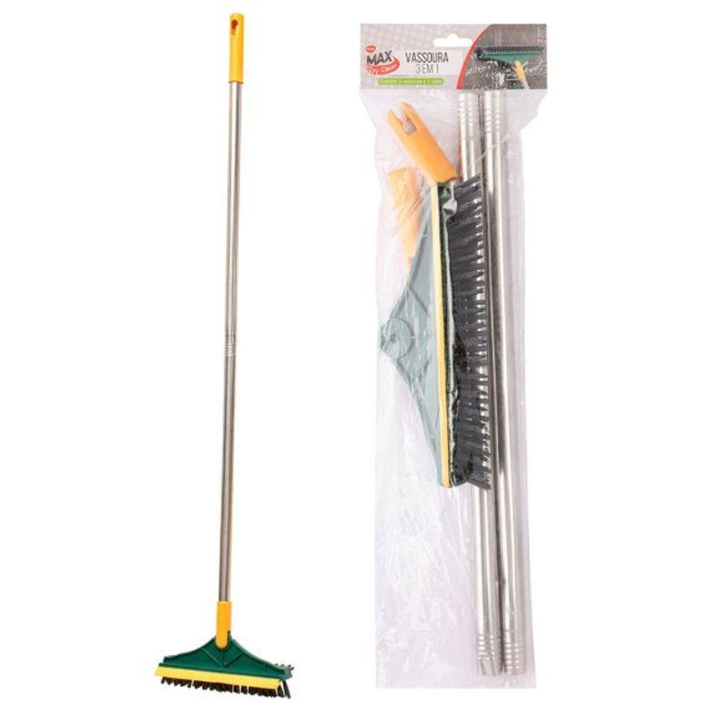 Vassoura 3 Em 1 Plastico Pp, Tpe E Aco Inox 97,5 Cm X 22 Cm - 1