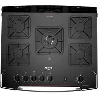 Fogão 5 Bocas Preto Com Tripla Chama Dako Diplomata Mesa De Vidro - 2