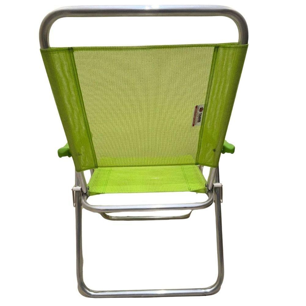 Cadeira De Praia Alta Sanete Encosto Alto Aluminio Ronchetti Cor Verde - 5