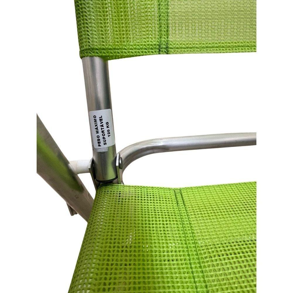 Cadeira De Praia Alta Sanete Encosto Alto Aluminio Ronchetti Cor Verde - 6
