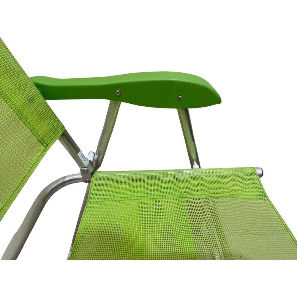 Cadeira De Praia Alta Sanete Encosto Alto Aluminio Ronchetti Cor Verde - 7