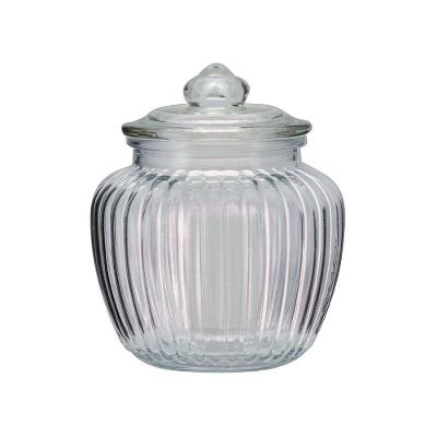 Pote Baleiro Vidro Canelado Redondo Tampa Hermética 1400ml - Tuut