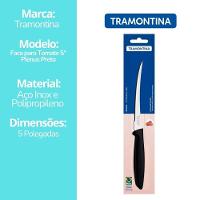 Faca Para Tomate Tramontina Plenus Lâmina Inox Corte Perfeito Cabo Preto 5 Pol