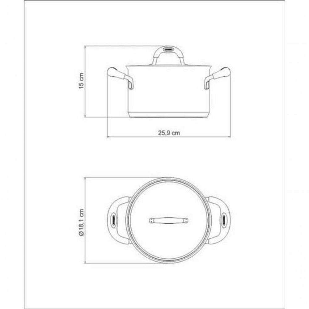 Caçarola Funda Tramontina Duo Silicone 16cm Em Aço Inox - 4