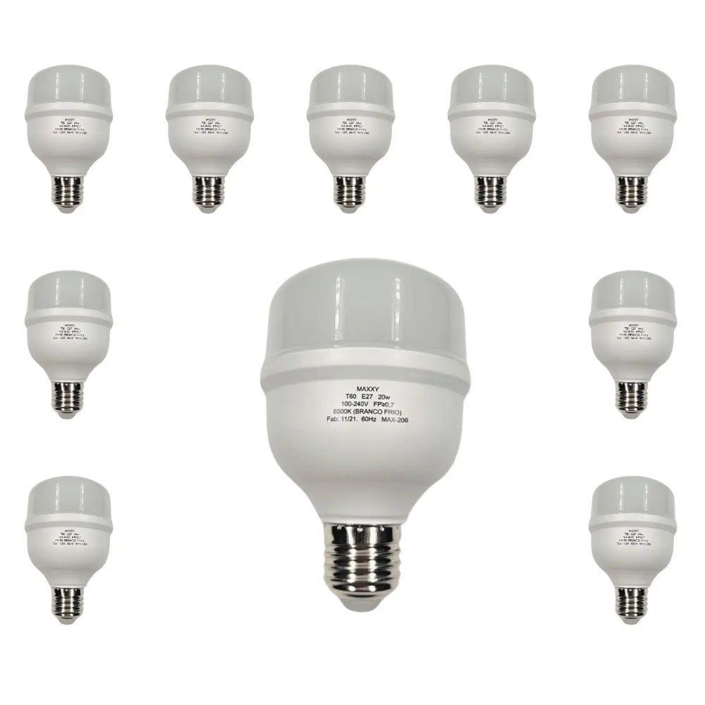 Kit Com 10 Lâmpadas Led Bulbo 20w 6500k Max-0206 - 1
