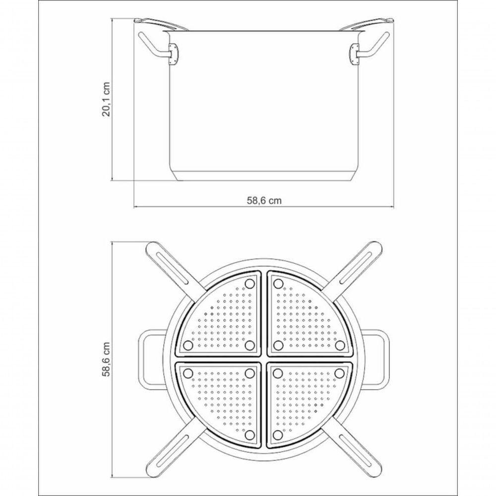 Cozi-pasta Tramontina Professional Em Aço Inox 30cm Com 4 Divisórias - 3