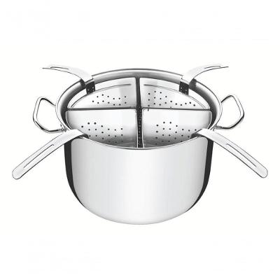 Cozi-pasta Tramontina Professional Em Aço Inox 30cm Com 4 Divisórias