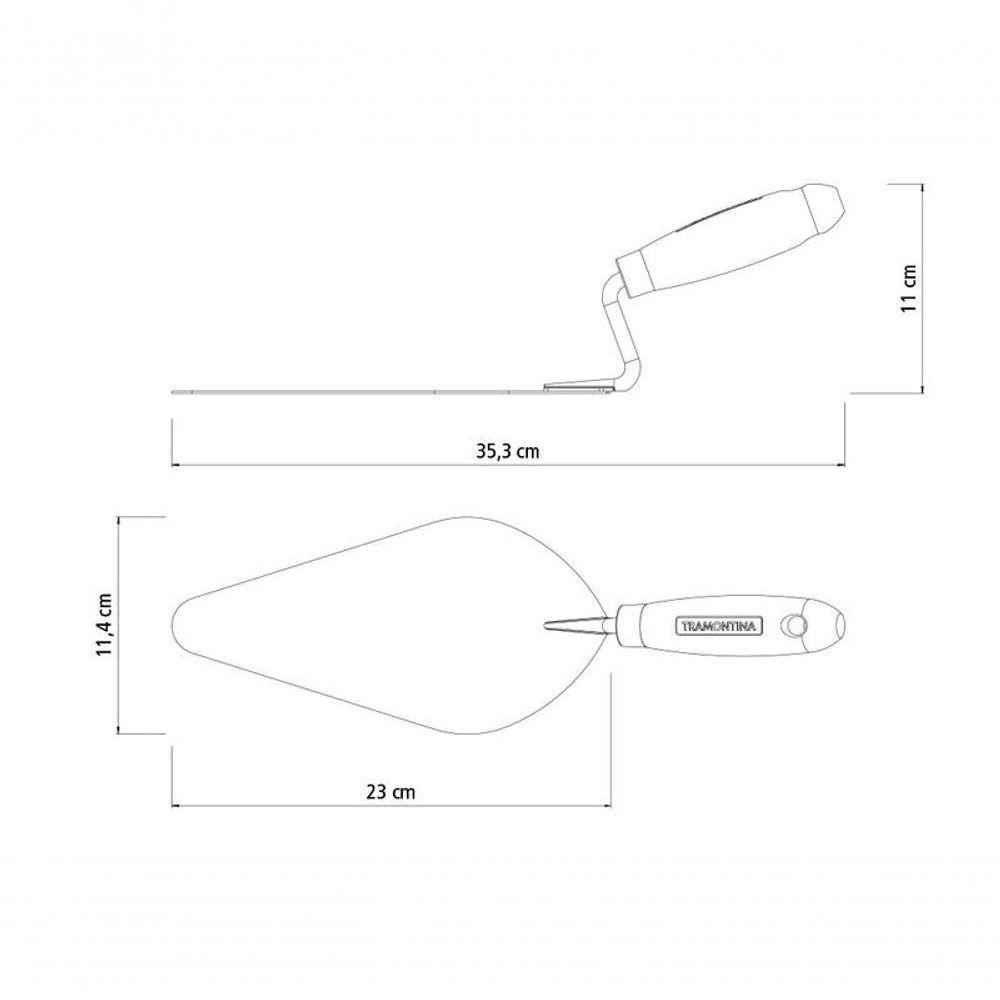 Colher De Pedreiro Tramontina Em Aço Com Cabo De Madeira 9" - 3