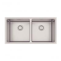 Cuba Dupla Tramontina Quadrum 2c 40 Em Inox Com Acabamento Acetinado Design Collection - 1
