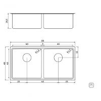 Cuba Dupla Tramontina Quadrum 2c 40 Em Inox Com Acabamento Acetinado Design Collection - 3