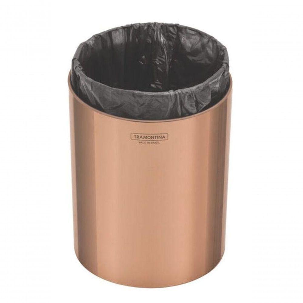Lixeira Tramontina útil Aço Inox Acabamento Escovado Com Revestimento Rose 5 Litros - 2