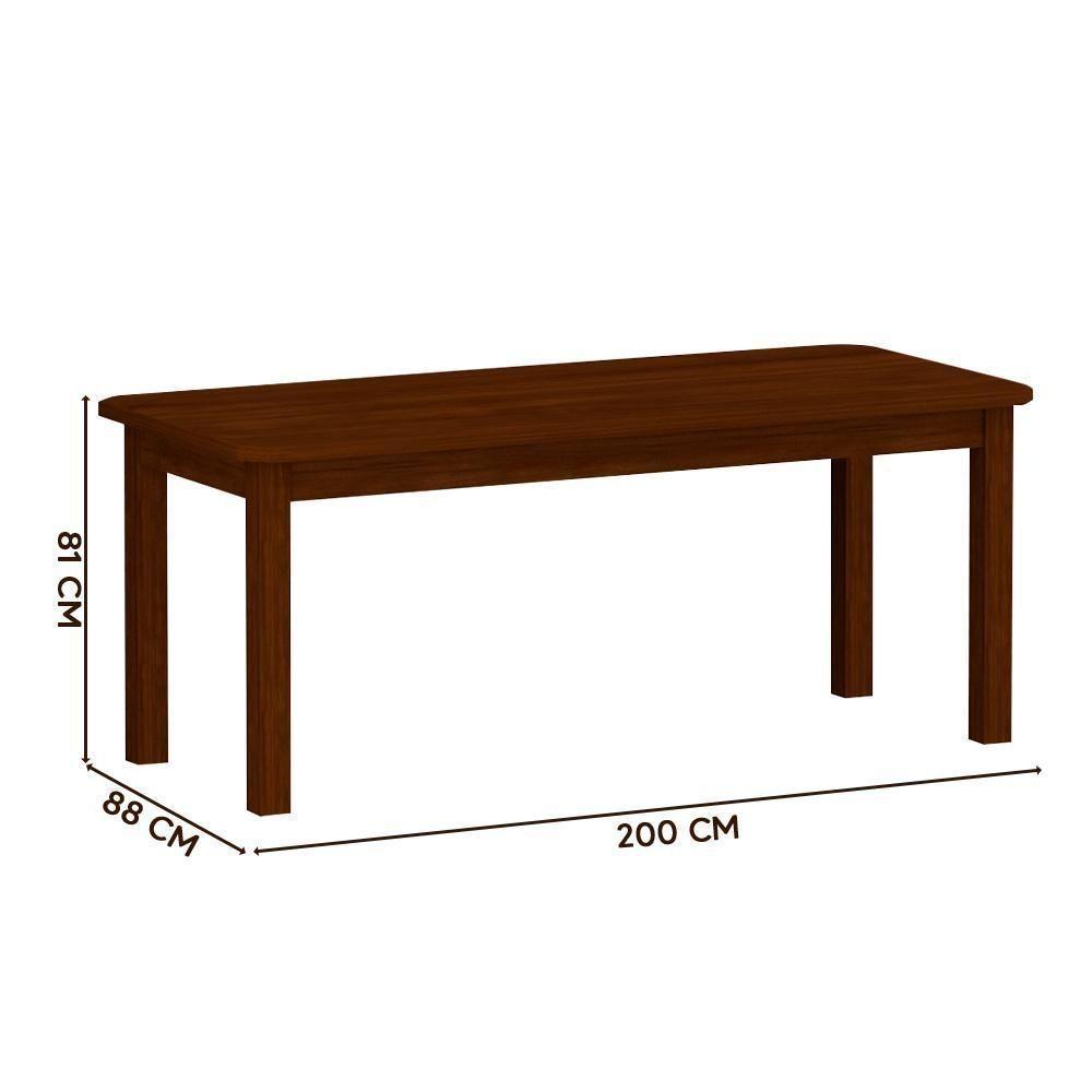 Conjunto Mesa Com 6 Cadeira Estofada Madeira Maciça Bege - Castanho - 4