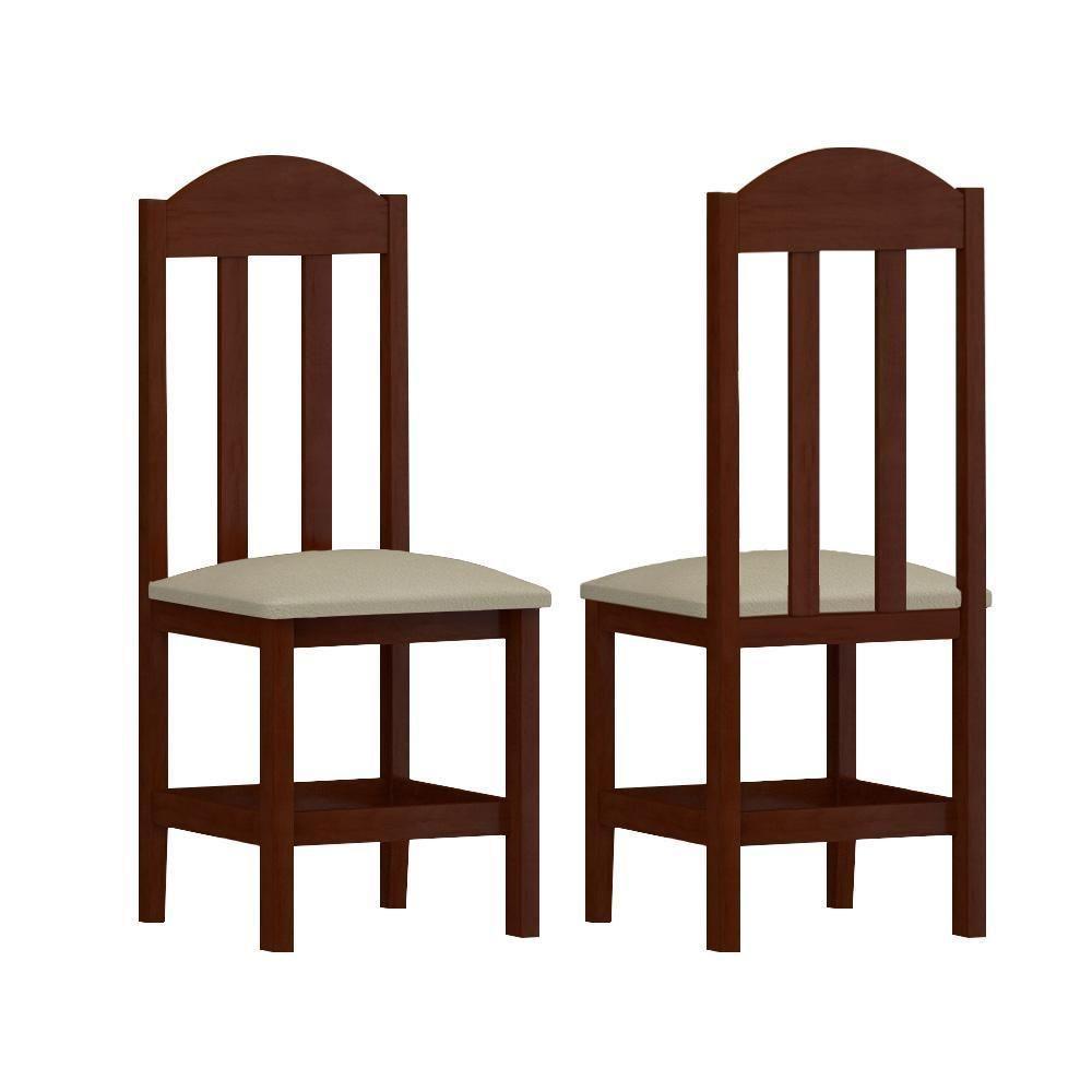 Kit Mesa E 4 Cadeiras Safira 88cm Madeira Maciça Castanho - 3